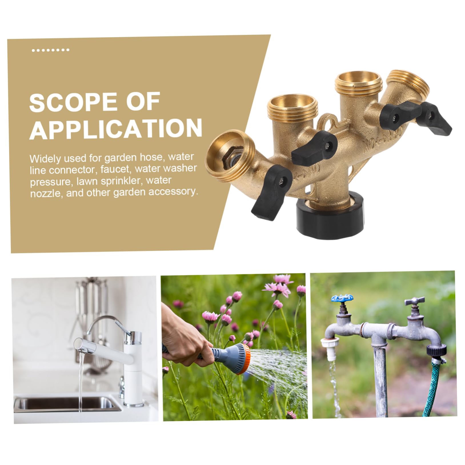 Sdoppiatore per Tubo Flessibile da Giardino Adattatore in Metallo per Rubinetto Valvola di Controllo Flusso Stabile Connettore per Tubo Flessibile per Irrigazione all Aperto