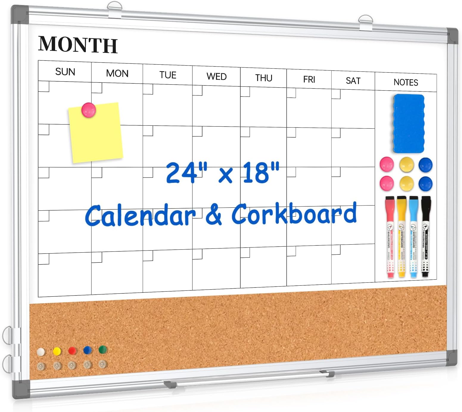 JILoffice Dry Erase Calendar Whiteboard White