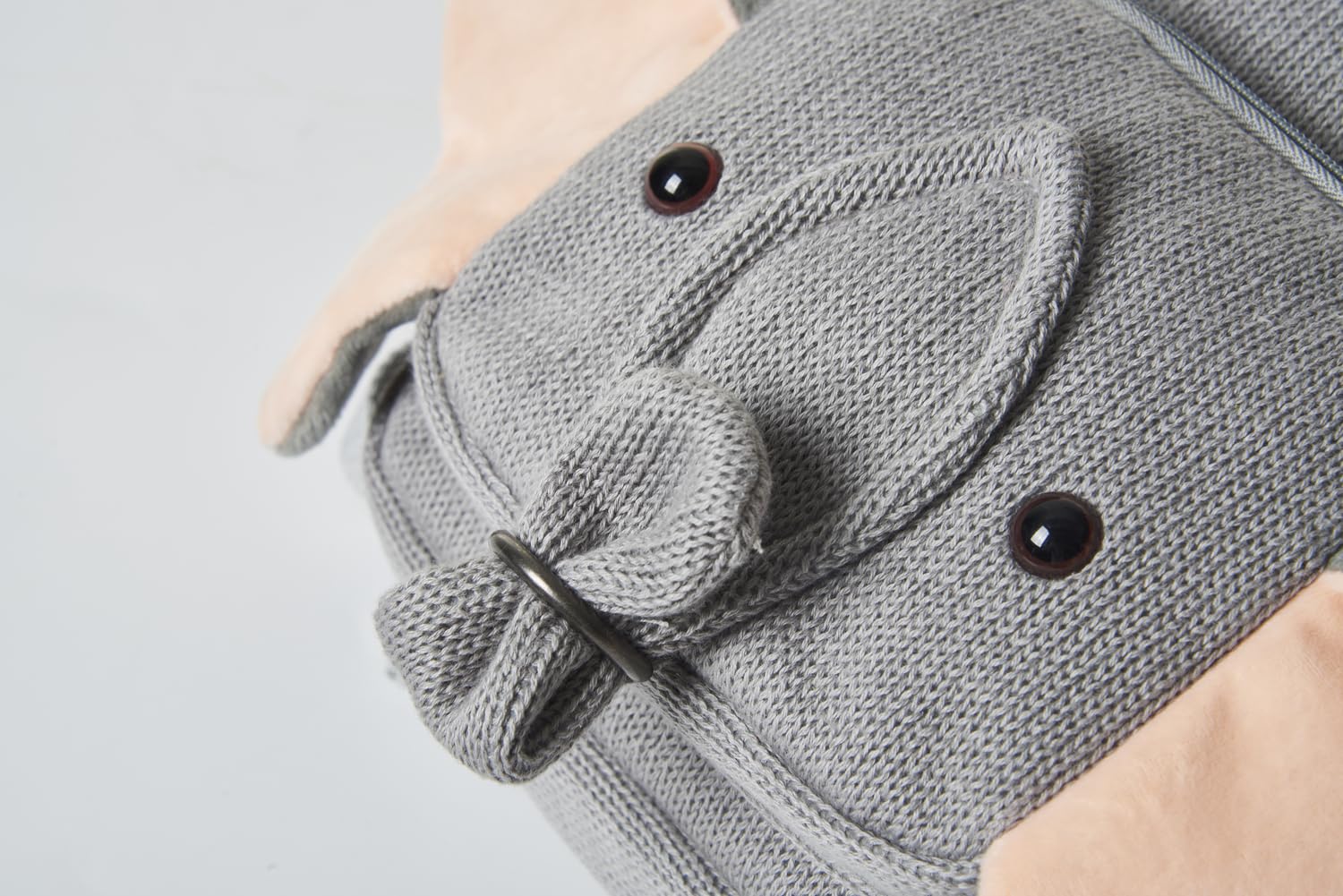 Mochila infantil algodón elefante gris