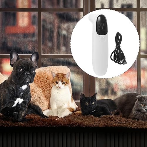 Miniatura 9 de Veemoon Termómetro recargable sin contacto para gatos y perros, sensor flexible preciso con pantalla LED, adecuado para animales de granja,