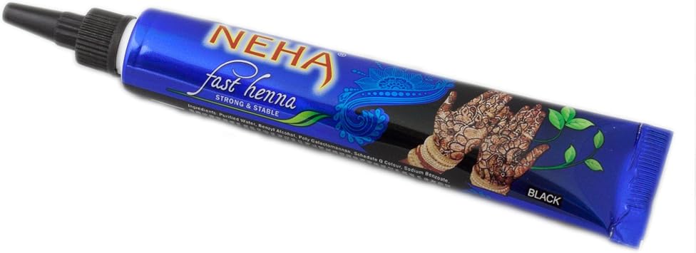 Neha Henna Tattoo Pen - Blue Black - Enjoy Tattooing Effortlessly Disappear in a Week - Instructions Included