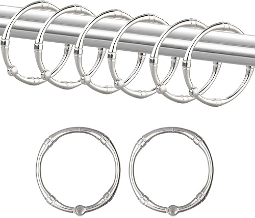 Miniatura 9 de Ganchos para cortina de ducha, anillos decorativos inoxidables para cortina de ducha, ganchos redondos de metal para barra de ducha de baño, paquete