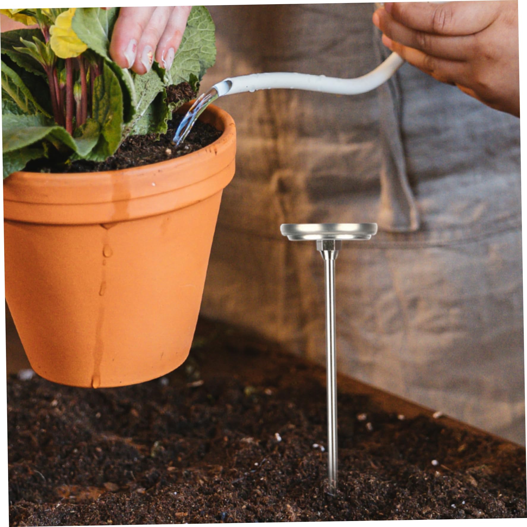 Termometro per compost, Termometro per terreno portatile in acciaio inossidabile con quadrante da 2 pollici con stelo da 20 pollici per terreno, compost, giardino, decorazione della pelosa