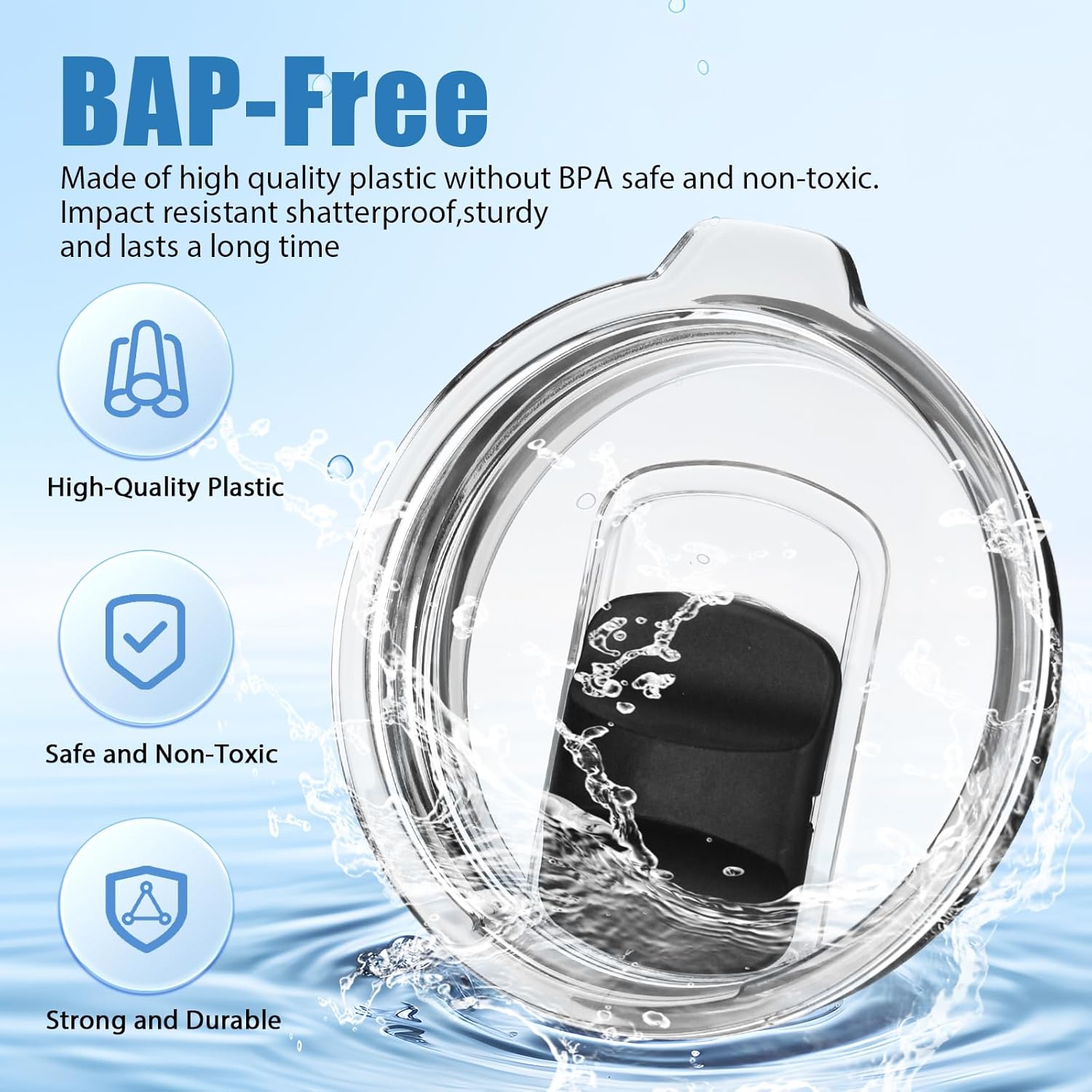 Tumbler Lids for Yeti, 2 Pack 20 oz Magnetic Replacement Tops for Yeti 20 oz Tumbler, 16 oz Pints, 10/24 oz Mug, 10 oz Lowball, Spill Proof Covers with Magnetic Slider for Ozark Trail, Old Style Rtic - Image 2