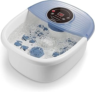 Foot Spa Massager Pedicure Foot Bath with Full Roller, Heat, Bubble & Vibration, Digital Temperature Control (95-118℉) & 1...