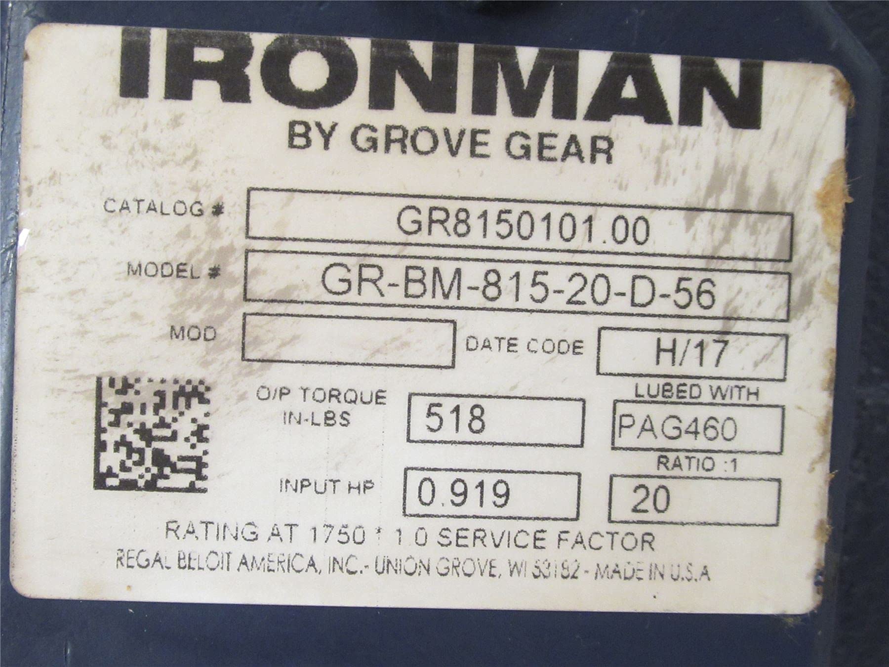 Grove Gear GR-BM815-20-D-56; Worm Gear Speed Reducer; 20:1: Amazon.com:  Industrial & Scientific