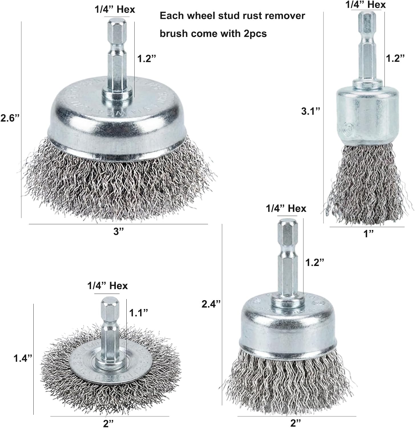 Wheel Hub Resurfacing & Cleaning Tool Kit, Wheel Stud Rust Remover Brush