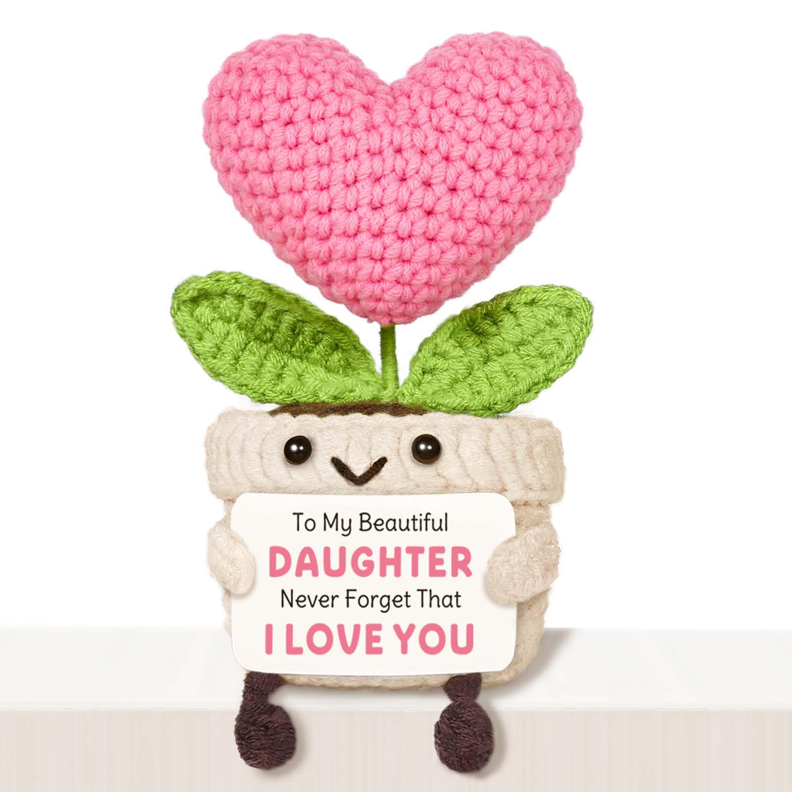 Giftasy Daughter Gifts, Daughter Birthday Gifts - Handmade Crochet Cute Heart Flower, Gifts for Daughter from Mum Dad for Graduation, Engagement, Wedding, Mother's Day, Christmas — image 1