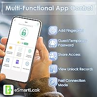 Vista 9 de Candado inteligente de huellas dactilares con código, cerradura de combinación resistente con llave, control de aplicación Bluetooth, bloqueo