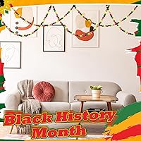 Vista 7 de Waydress 200 Piezas Cuentas de Madera del Mes de la Historia Negra Cuentas Africanas para Hacer Joyas Manualidades Juneteenth Cuentas de Madera