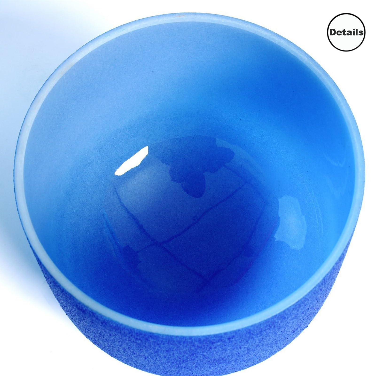 Blaue gefrostete Klangschale - 432 Hz eine Note, 99,99% natürlicher Kristallklangschale, Chakra-Musikschale, ideal für Yoga, entspannende Meditation und Klangheilung (Größe: 8 Zoll)