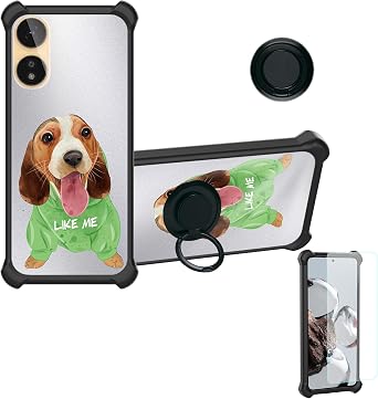 Aroepurt Case Compatible for HeyxFome X1 2024 6.5 Phone Case Cover [with Tempered Glass Screen Protector][Hard PC + Soft Silicone][Ring Support] [Silver Reflect Light] DYH-SSG