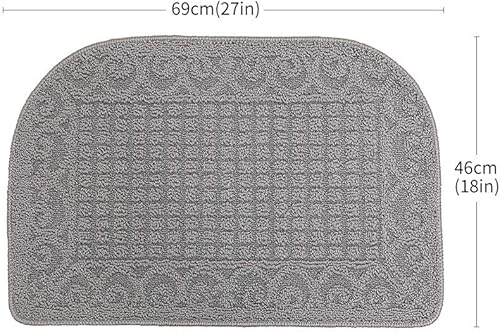 Vista 111 de Tapetes de cocina antifatiga hechos de 100 % polipropileno, semirredondos, antideslizantes, lavables a máquina, 2 piezas