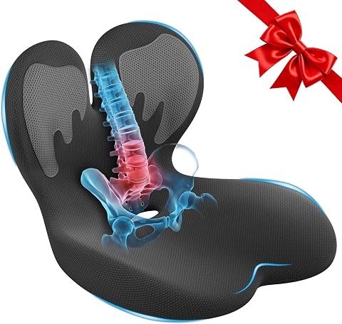 Thick Car Seat Cushion with Lumbar Support for Long Drivi...