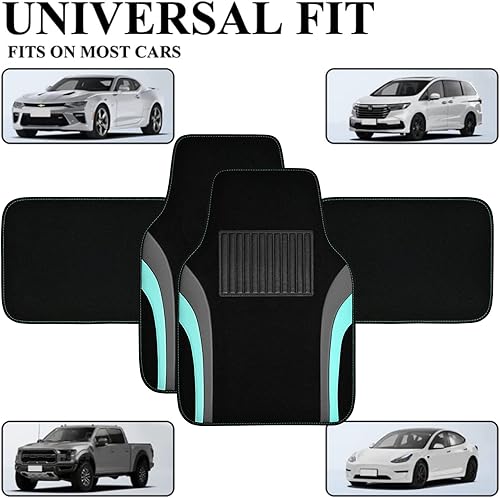 Miniatura 5 de CAR PASS Tapetes deportivos de cuero para automóvil, universal, impermeable, apto para sedanes, automóviles, camiones medianos, camionetas, SUV,