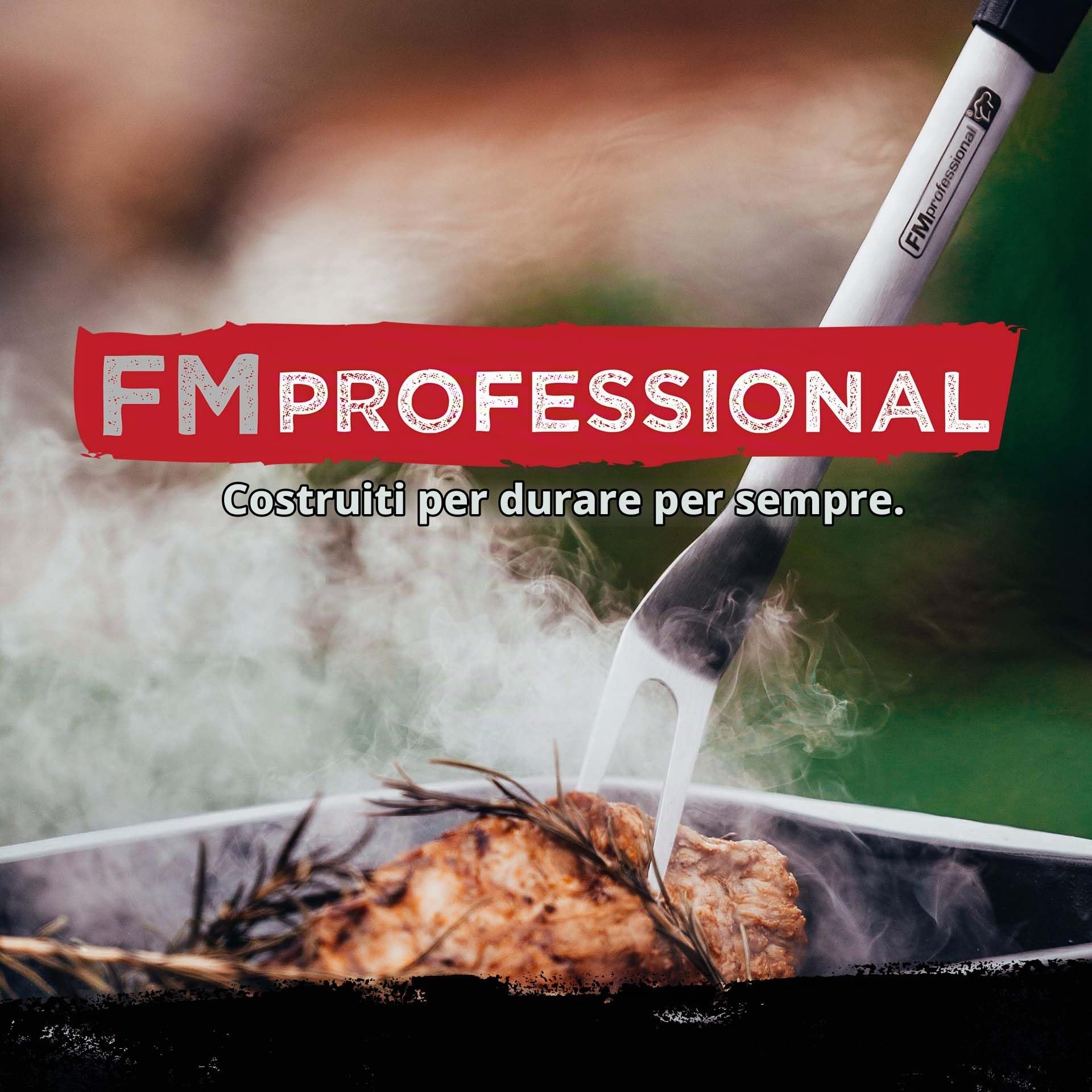 FMprofessional Set di utensili per barbecue e grigliate, forchettone, paletta forata e pinza multiuso forata, utensili per BBQ resistenti alle alte temperature, lavabili in lavastoviglie