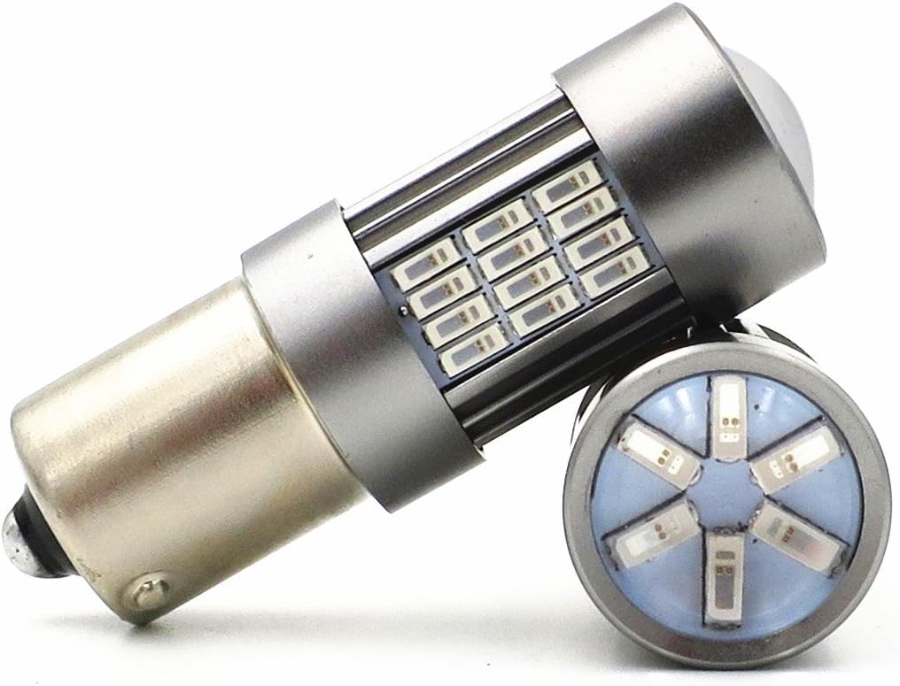 Alla Lighting BA15S 1156 Red LED Bulbs Super Bright 4014 54-SMD LED 1156 P21W Bulb 12V 1073 7506 LED Turn Signal Brake Stop Tail Lights Bulbs for Cars, Trucks, Motorcycles (Set of 2)
