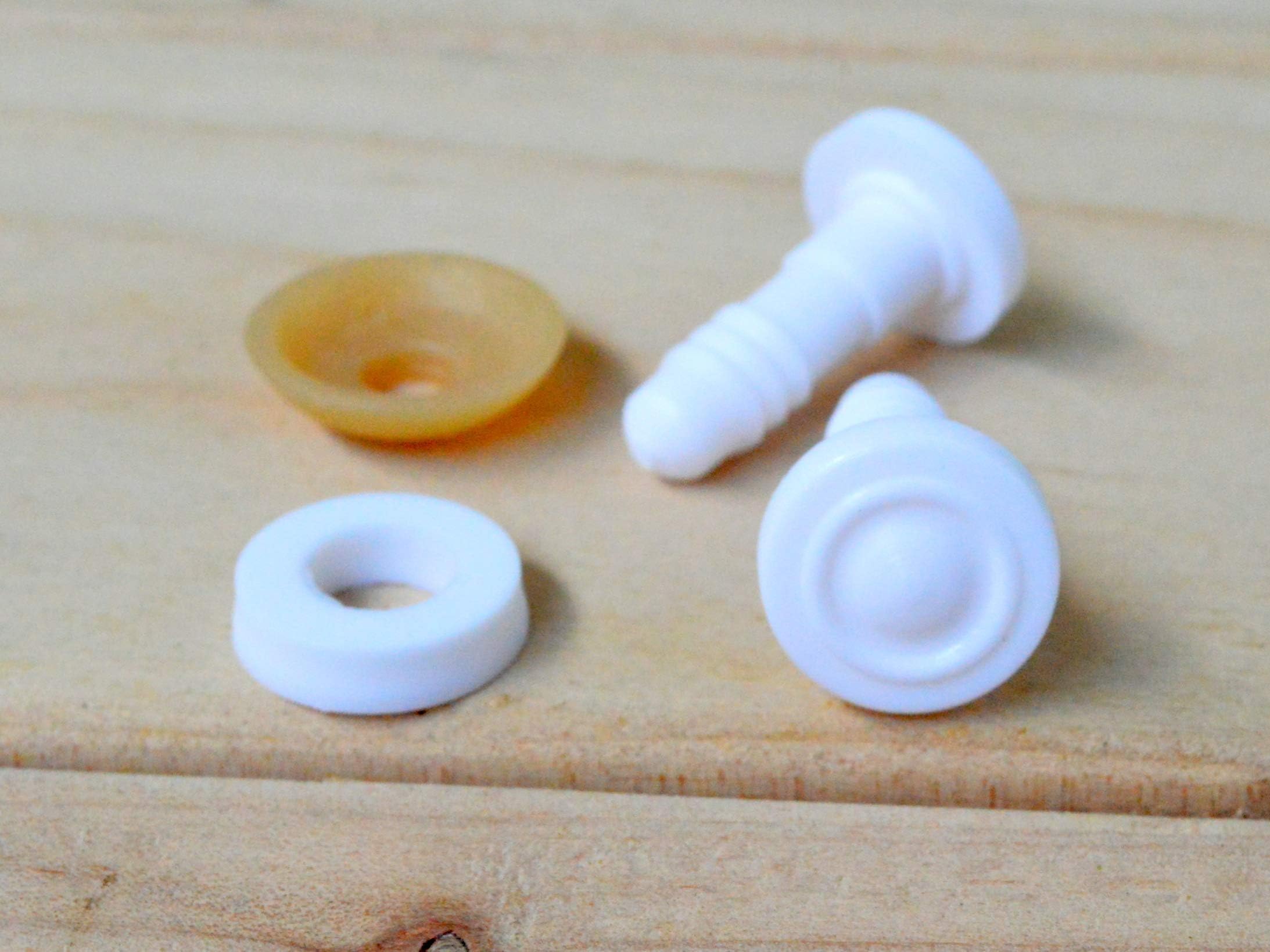 25mm Doll Joints/Animal Joints/Bear Joints/Safety Joints - White - 4 Sets x 3