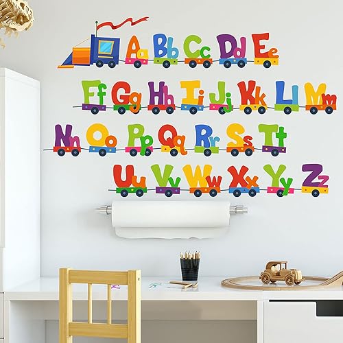 Miniatura 2 de Calcomanías de pared para alfabeto y números animales coloridos alfabeto calcomanía de pared de aprendizaje temprano aula dormitorio cuarto de bebé