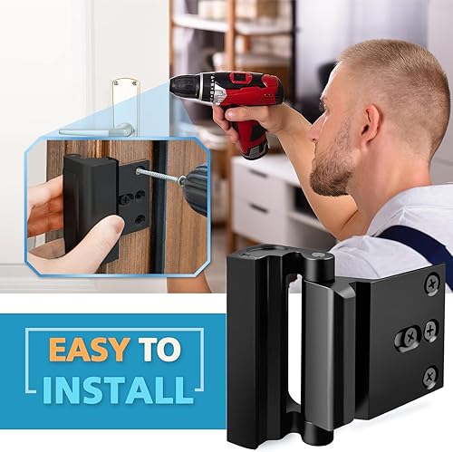 Miniatura 3 de Cerradura de refuerzo de puerta para puerta delantera, pestillo de seguridad superior de la puerta a prueba de niños, cerradura de puerta extra