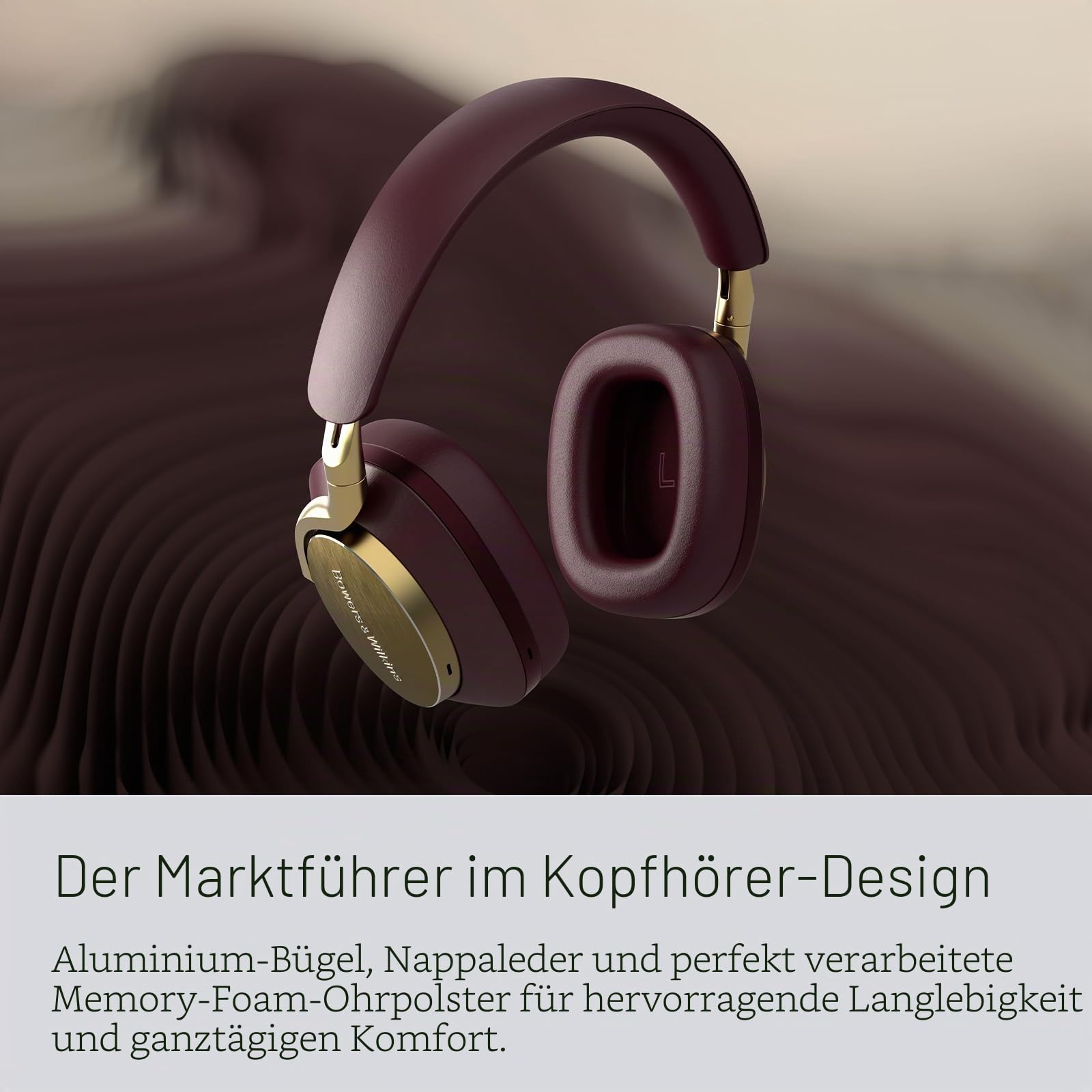 Bowers & Wilkins Px8 Over-Ear-Kopfhörer mit Geräuschunterdrückung, kabellos, Bluetooth 5.0, Schnellladung, 30 Stunden hochauflösende Wiedergabe, integriertes Mikrofon - Schwarz