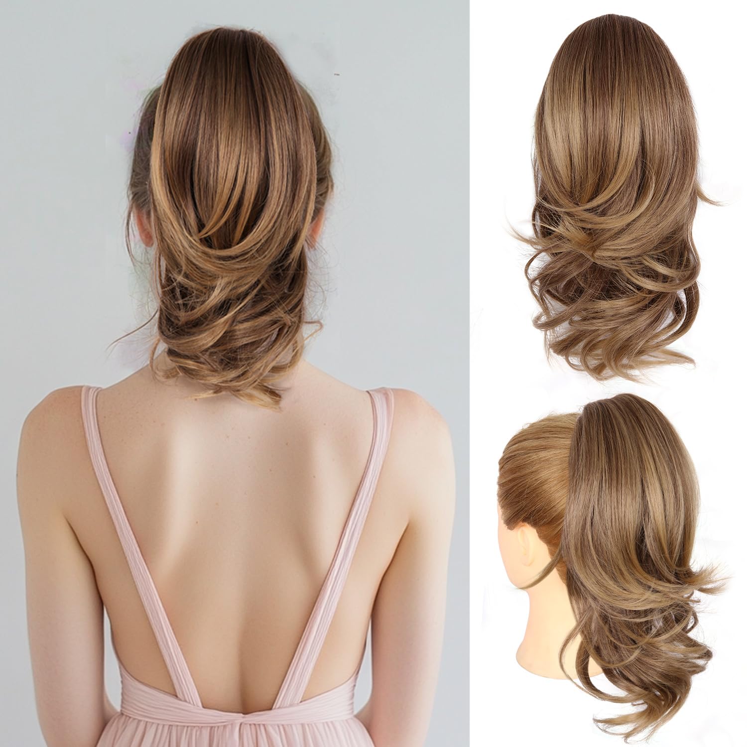 Amazon.com : Clip on Ponytails for Women - 14 Inch Curly  display picture 1