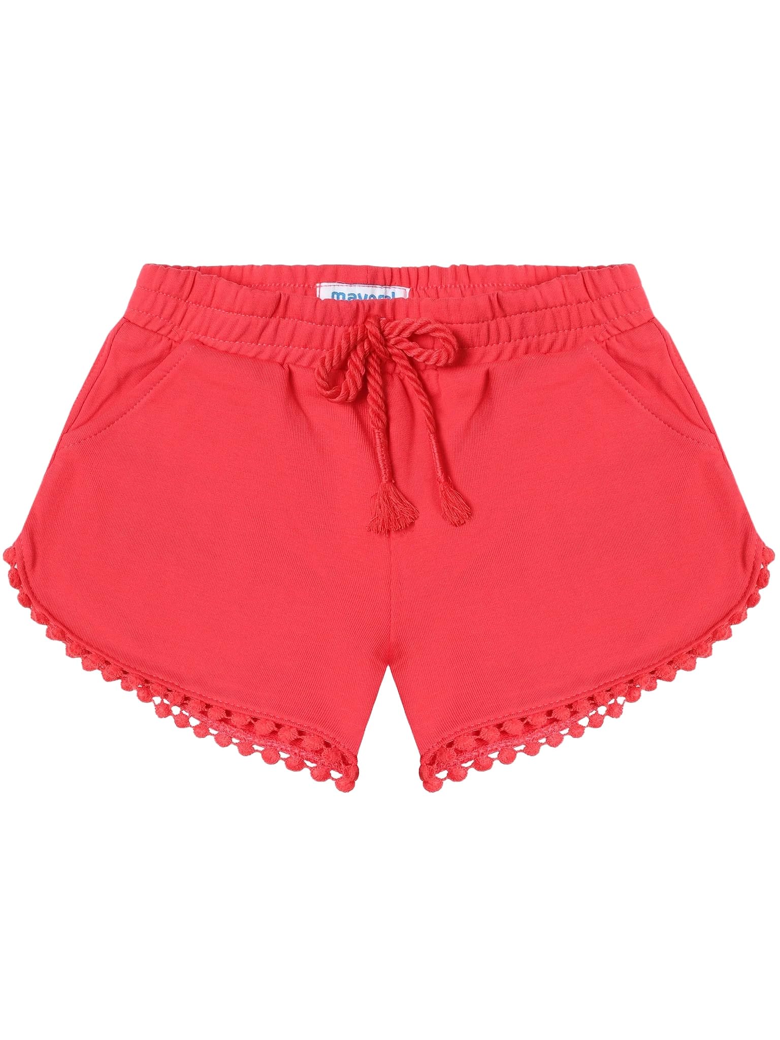 Mayoral Pantaloncini Estivi per Ragazza 3 a 9 Anni, Shorts Bambina, Elastico in Vita, Decorazione con Pompon, Comodi e Traspiranti, Perfetti per Casual e Vacanze, Navy, 607, 3284