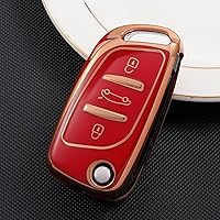 Vista 3 de Soft TPU Car Key Case for Peugeot for Citroen C1 C2 C3 C4 C5 DS3 DS4 DS5 DS6 3 Button Auto Accessories Key Shell Full Cover