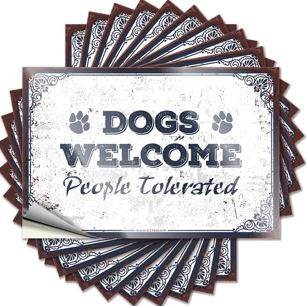 Dorm Decorations, Decals Funny Tumbler Quote Stickers, Scented No Residue Decals for Luggage | Gathering Party Favor Custom Dogs People Tolerated(6X9CM)