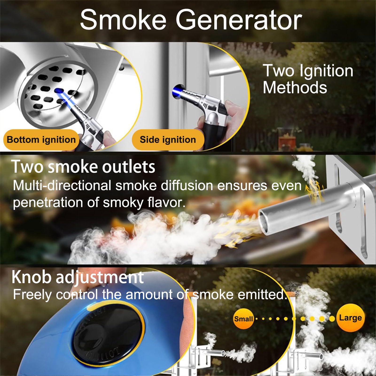 Generator zimnego wędzenia, przenośna elektryczna wędzarnia do grilla, generator zimnego dymu, regulowana moc, do wędzenia mięsa i warzyw