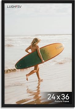 24x36 Picture Frame for Wall, Vertical or Horizontal Wall Hanging Large Poster Frame for Photo and Posters, Poster Frame 24x36 Without Mat