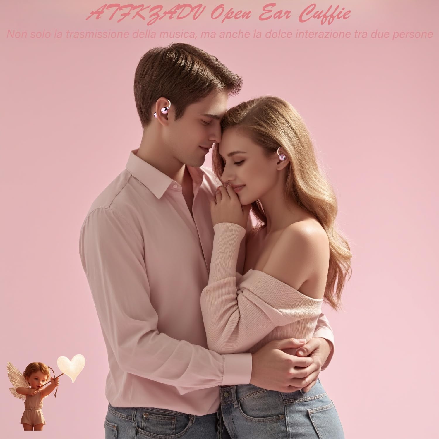 Open Ear Cuffie, Auricolari Wireless Bluetooth 5.4 con Bassi Potenti e Chiamate Chiare, Cuffie sportive Bluetooth Super Confortevole, Non C'è Bisogno Di Andare In Profondità Nel Canale Uditivo