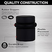 Vista 61 de Gooseneck Door Stop Wall Protector with Rubber Tip, Design House Matte Black Aluminum Door Stopper, 2-Pack, 189290-MB