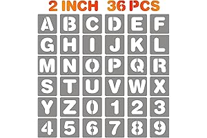 2 Inch Reusable Letter & Number Stencils Template for DIY Craft & Painting
