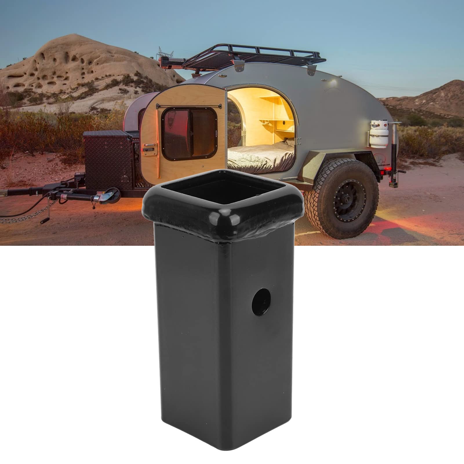 Aramox 15,2 Cm Attacco a Sfera con Montaggio a Saldare su Attacco Quadrato 5,1 X 5,1 Cm Attacco a Sfera Manicotto Tubo Adattatore per Gancio di Traino per Caravan Trattore
