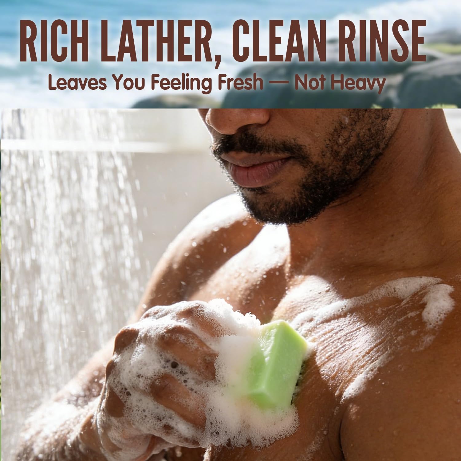Rinse & Robust 6 piezas Jabones Gel de Ducha Cosméticos Naturales Piezas de Jabón Natural Piezas para Hombres Jabones para Limpiar Cuerpo y Manos