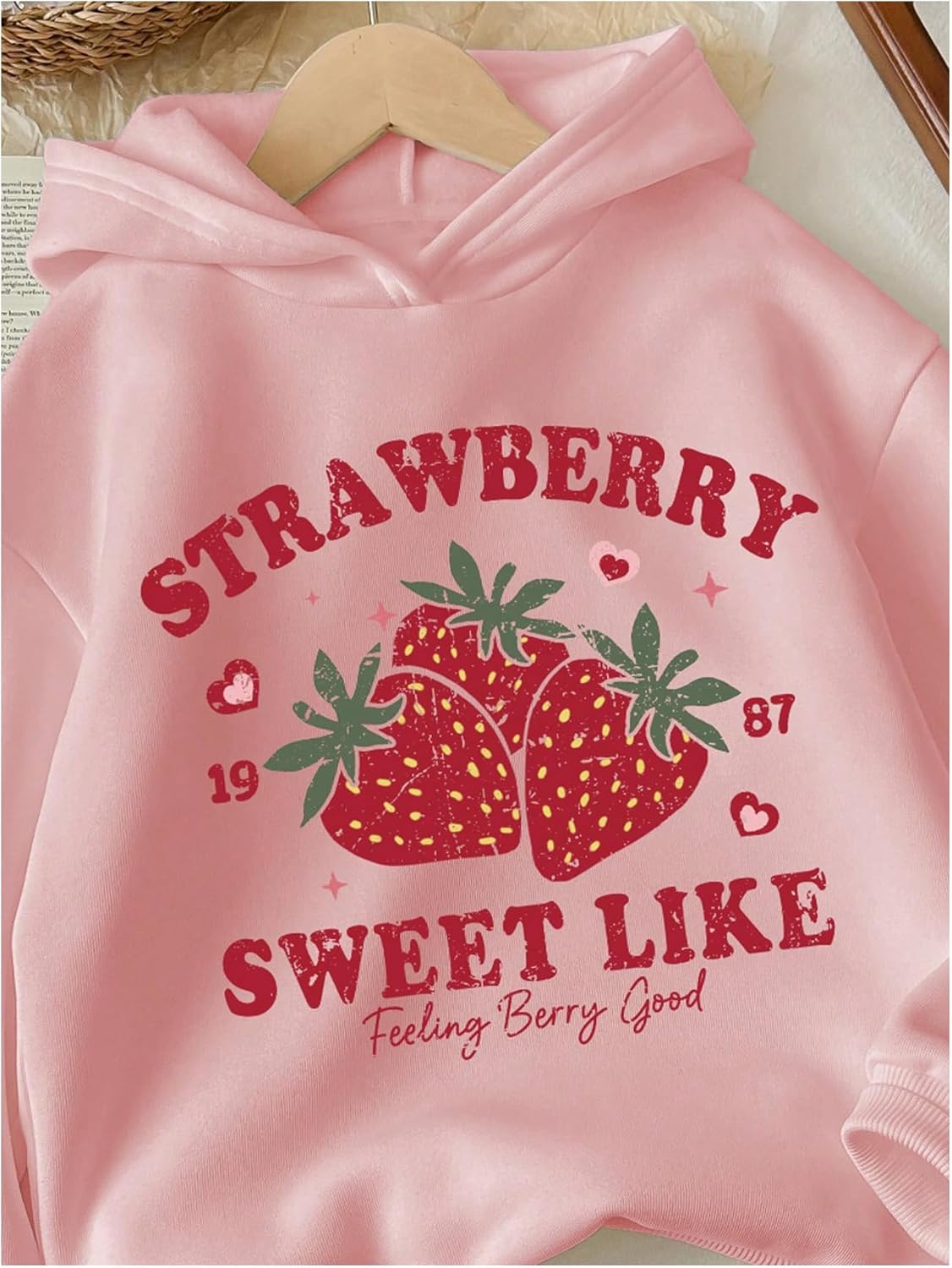 SweatyRocks Girl's Cute Graphic Sweatshirt Long Sleeve Drop Shoulder Hoodies Pullover Tops - Image 3