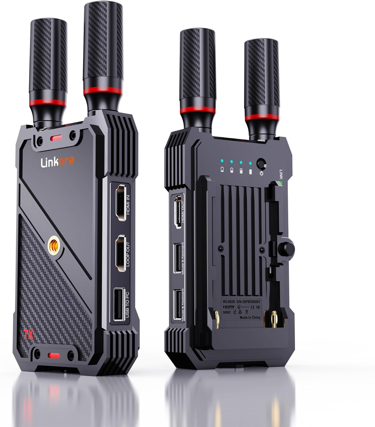 Wireless Video Transmitter and Receiver,KVM Remote Control,1312ft/400m, <0.05s Latency, 1TX to 5RX, Loop-Out,from PC Laptop Camera STB to TV Projector Screen Live Streaming Remote Monitoring