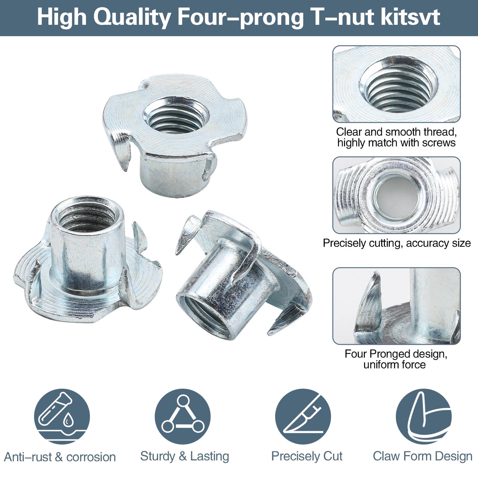 Rivet Nuts Carbon Steel Galvanized Rivet Nuts Threaded Embedded Nut, Knurled Body - Rivet Nut