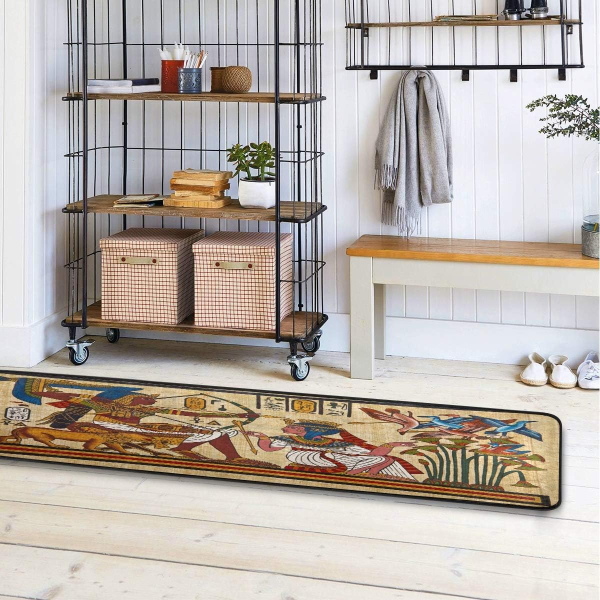 ALAZA Vintage Egyptian Papyrus Hieroglyph Art Collection Area Mat Rug Rugs for Living Room Bedroom Kitchen 2' x 6'
