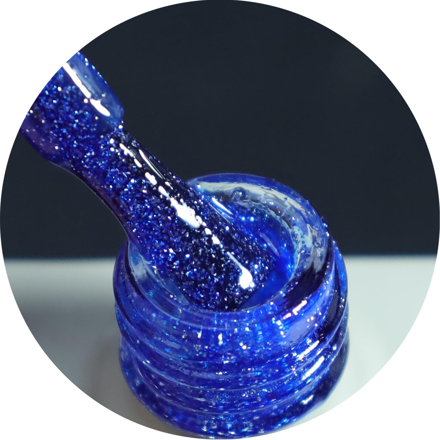 FANNEST Blue Neon Holographic Gel Polish - Reflective Glitter & Led UV - 15ml - Fall/Winter Ready