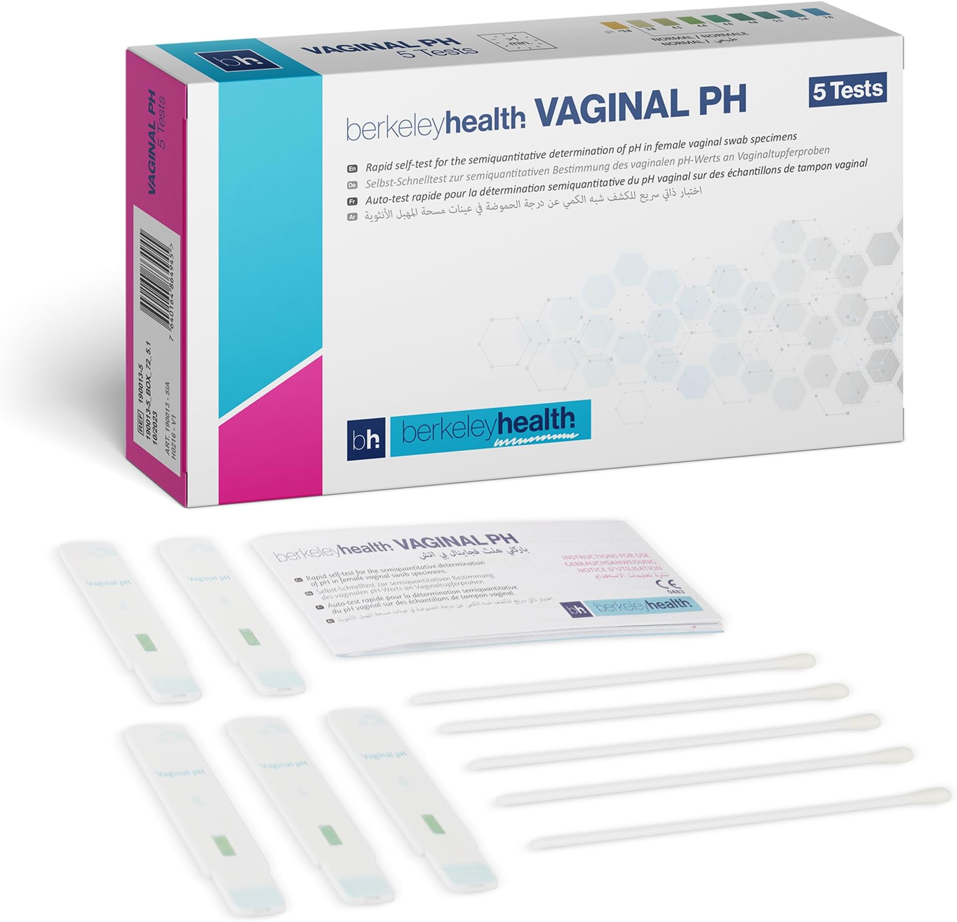 – Vaginal pH Self Test Kit by Berkeley Health (Easy Check) - Intimate Health Awareness, Easy Home Use, Clear Results in Under a Minute - 5 Tests