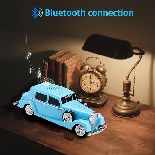 Miniatura 4 de WS-1934 Retro Classic Car Bluetooth Replica Altavoz Sonido HD inalámbrico con radio FM, TWS estéreo, luces LED de fiesta, micrófono incorporado