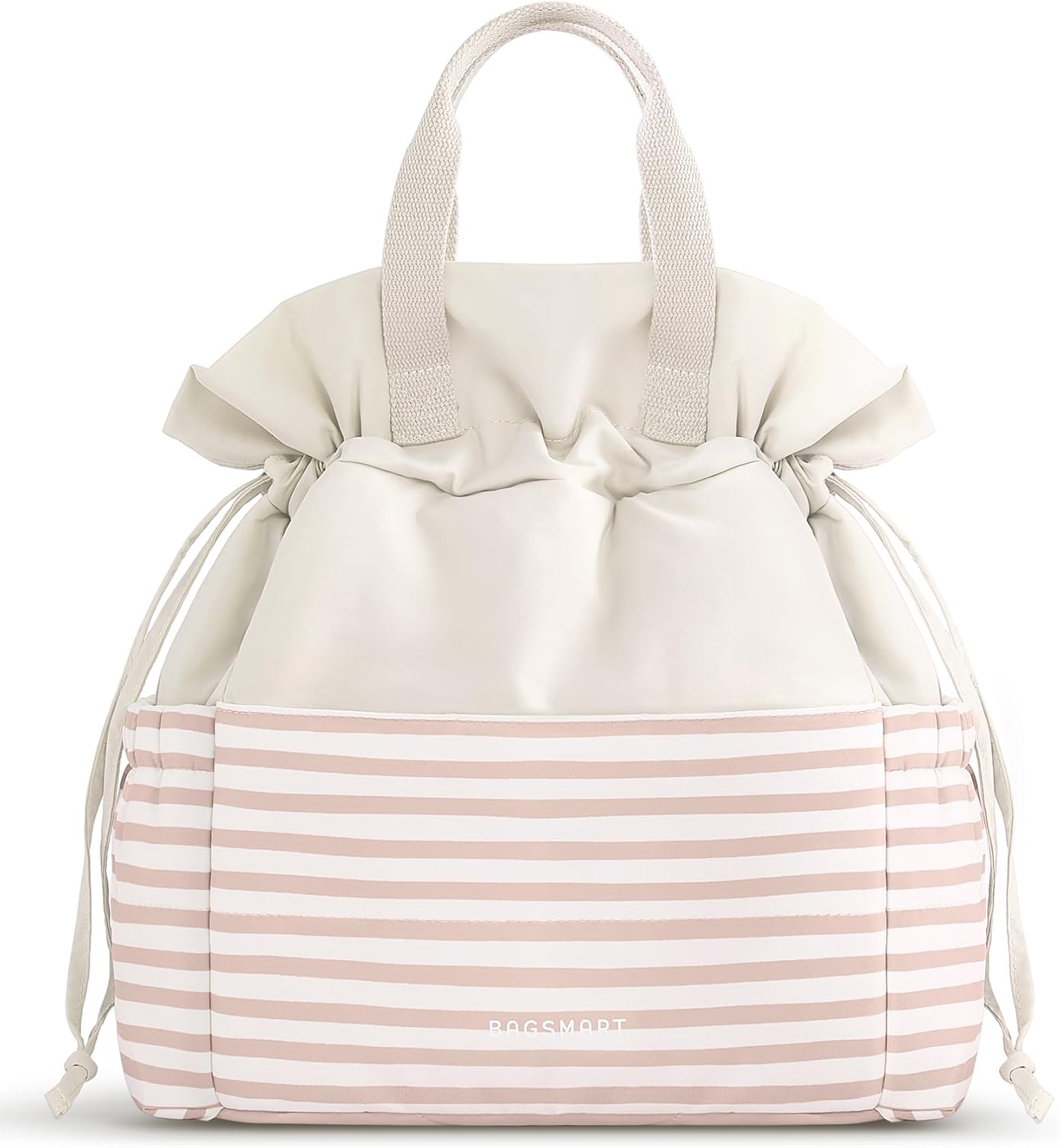 BAGSMART Lunch Bag Women Cute Lunch Box Drawstring Tote Cooler with Multi-Pockets Cinch Closure Insulated Tote for Work, Office, Outdoors