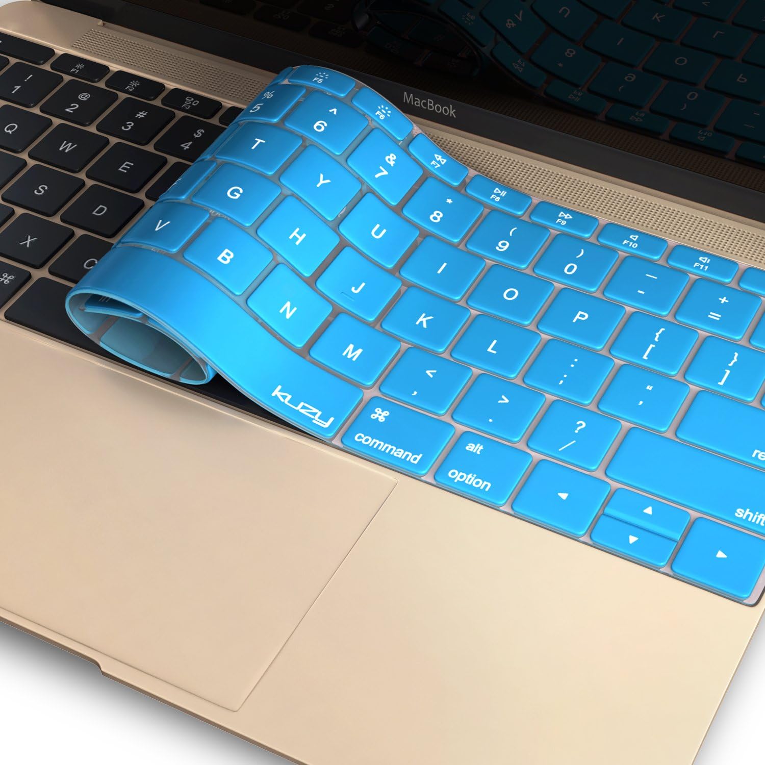 Kuzy Compatible with MacBook Pro 13 inch Keyboard Cover A1708 No TouchBar and MacBook 12 inch Keyboard Cover A1534 Silicone Skin, Aqua