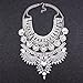 CCBFY Long Tassel Chunky Boho Coin Statement Necklace For Women Silver (Style 9)