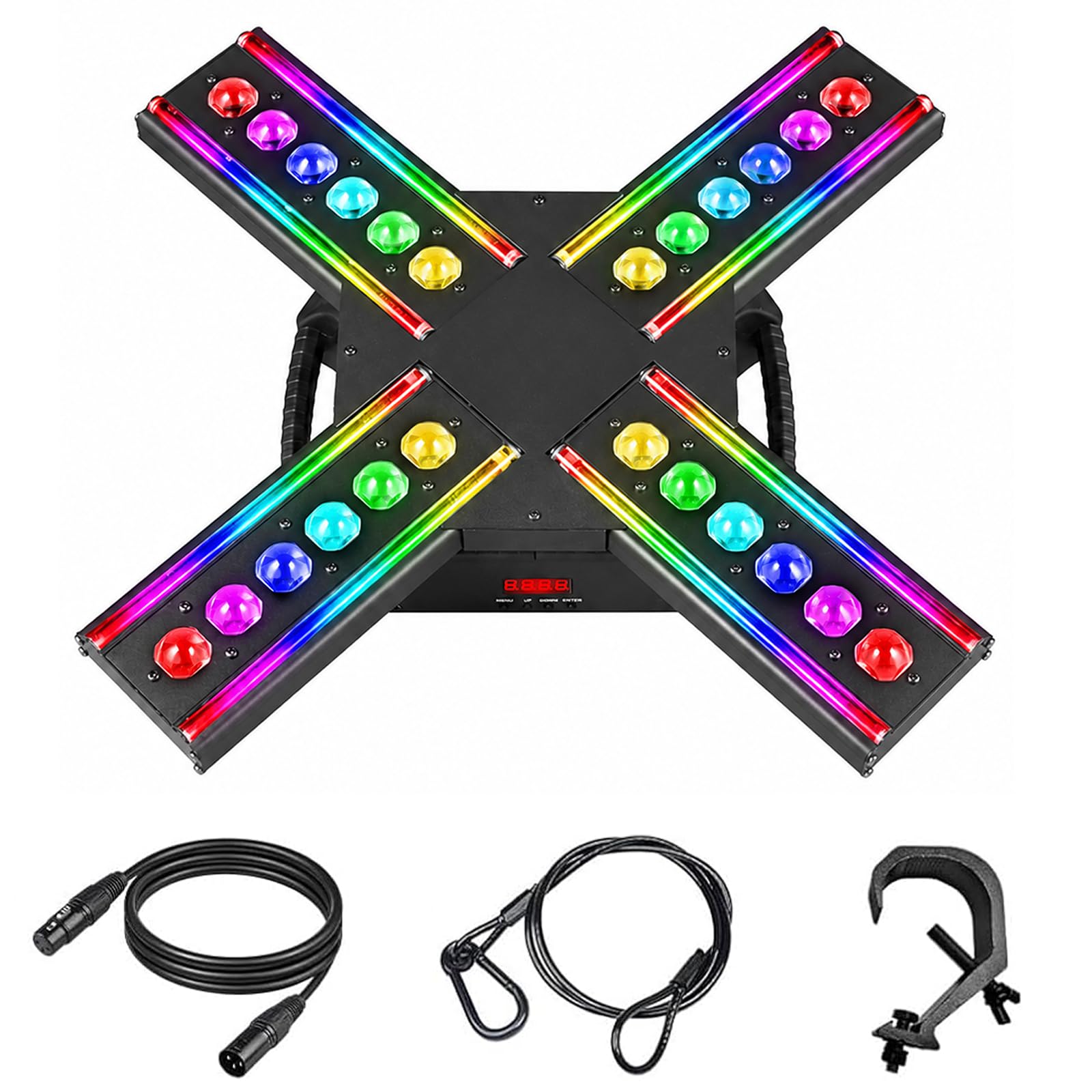 Bewegender Kopf DJ Lichter 4 Arme Party Lichter Indoor Moving Head Led Bühne Effekt Licht DMX512 & Sound aktiviert rotierendes Disco Licht