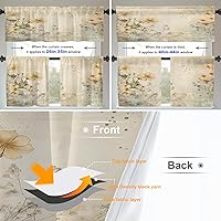 Vista 393 de Cenefas de cocina modernas con patrón de cobre marrón dorado para ventanas, cenefas opacas abstractas de marcas de arañazos y cortinas opacas