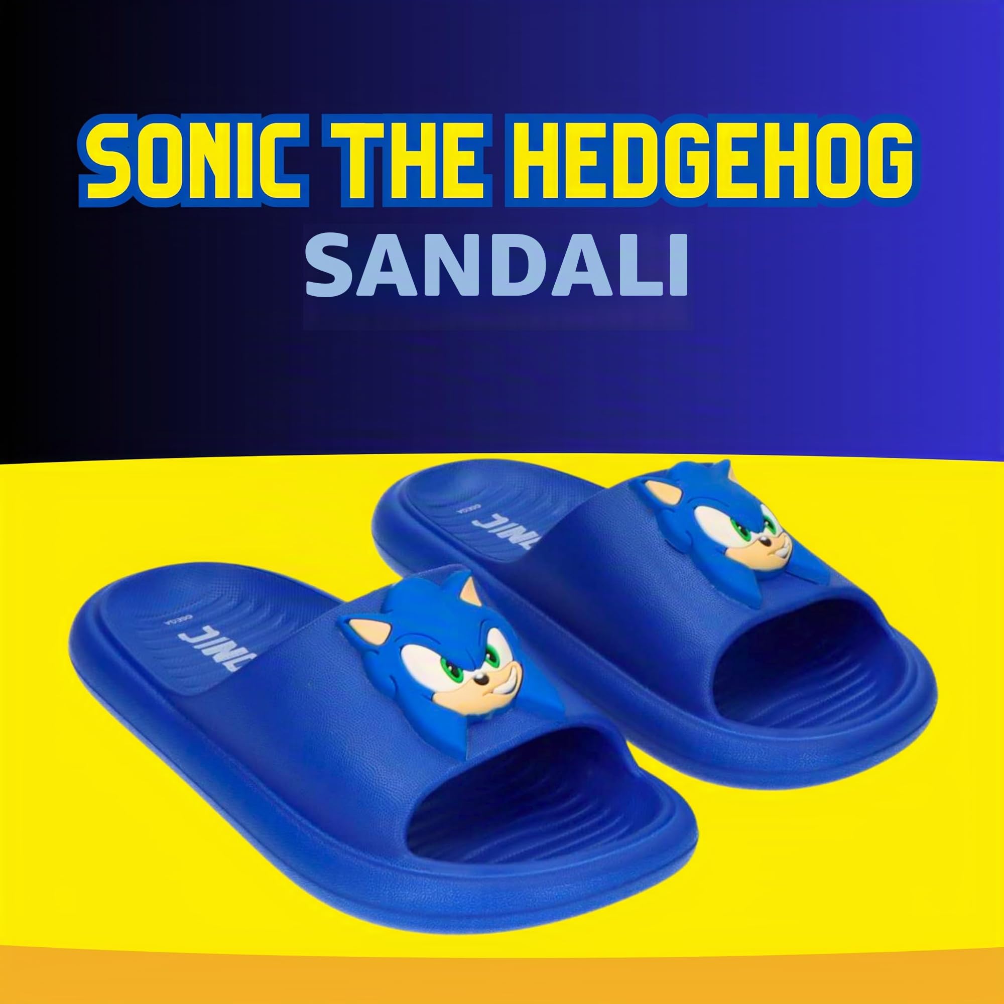 Sonic The Hedgehog Sandali per Bambino, Sandali Estivi Regalo per Ragazzi, Taglie EU 26 alla 33