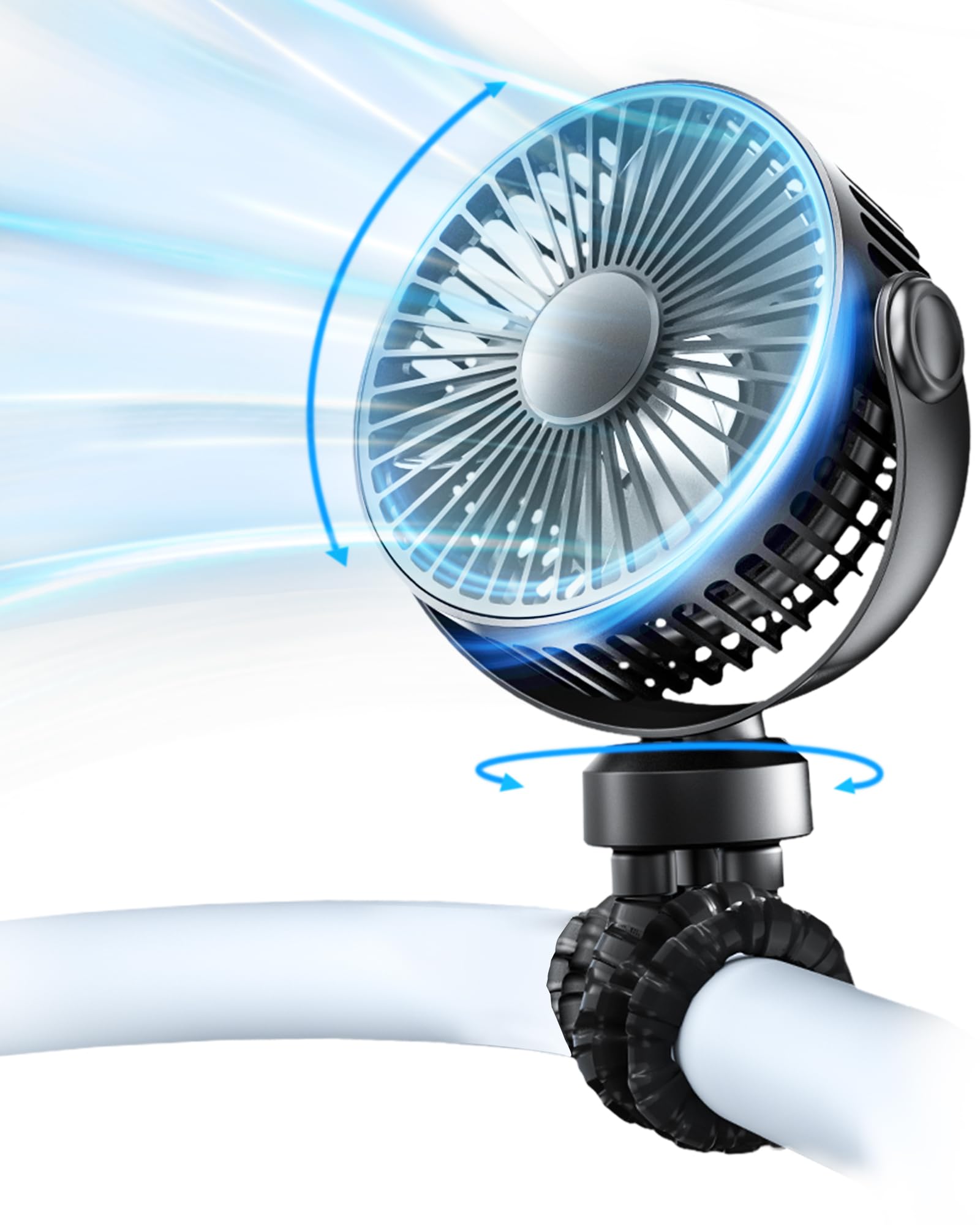 FrSara Baby Stroller Portable Fan with 360° Adjustable Tripod, Small Rechargeable 3600mAh Battery Fan, 3-Speed, Quiet, Strong Wind, New Born Baby Essentials for Car, Cot, Kitchen, Travel, and Cycling (B0C5J1KKYJ) Amazon Price History, Amazon Price Tracker